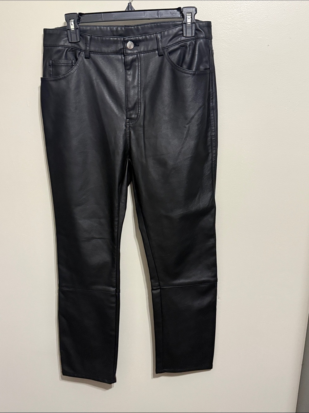 H&M Black Faux Leather Skinny Jeans